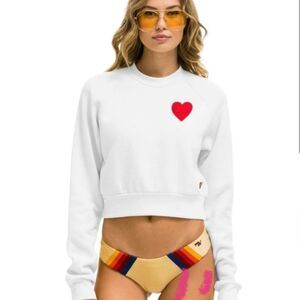 Aviator Nation Heart Logo Crop Sweatsh